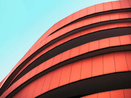 Architecture details Metal sheet Facade curve pattern Building exteriorの写真素材