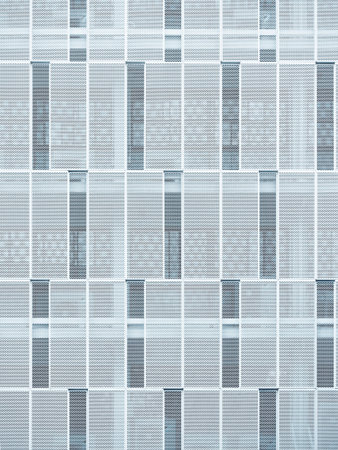White metal pattern Modern building Facade design Architecture details