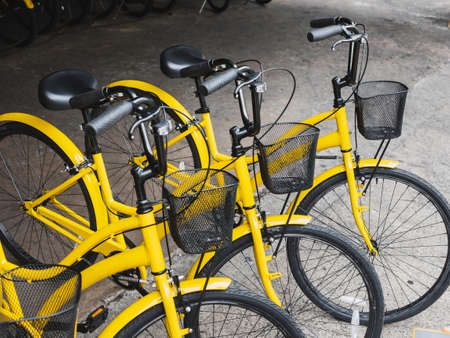 Bicycle Rental service City ride Urban lifestyle Transportationの写真素材