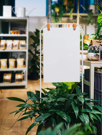 Mock up Sign stand Media Advertising shop Interior Ecology lifestyle product