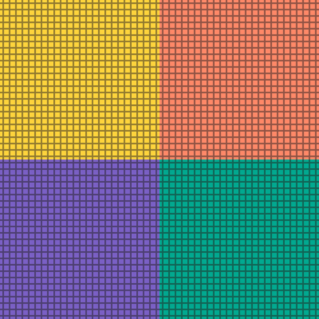 parallel lines on background of the four colored squares. seamless patternのイラスト素材