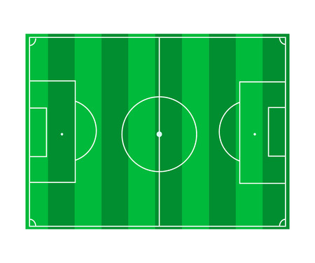 Football field with green surface and white markings isolated on white backgroundのイラスト素材
