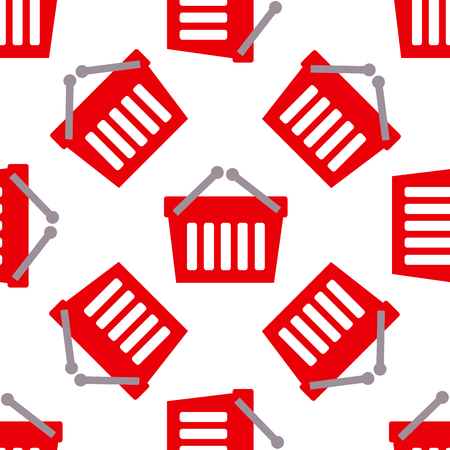shopping cart flat icon,seamless pattern backgroundのイラスト素材