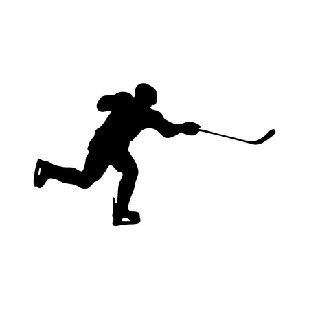 Hockey player silhouetteのイラスト素材