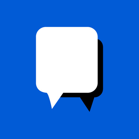 Flat style dialog vector icon on blue backgroundのイラスト素材
