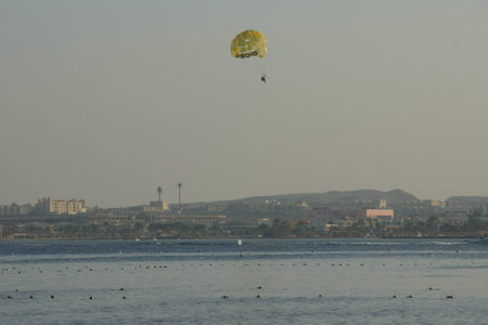 Parachut sports behind a speed boat in Egypt Hurghada