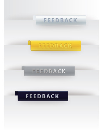 Vector arrow buttons - feedback buttons for your website  Luxury colors - gold, silver, black and paper white のイラスト素材