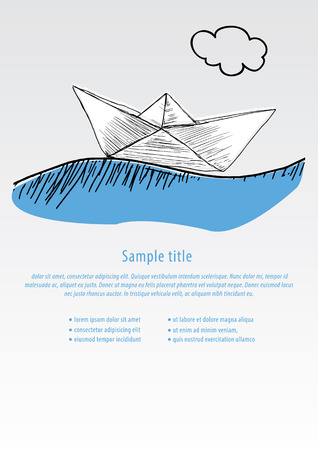 hand draw boatのイラスト素材