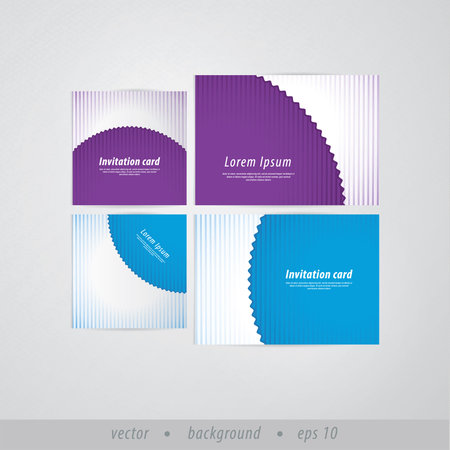 Vector paper presentation / invitation cards in retro style. Soft stripped cards with space for your text. Modern design presentation for your company or website. Fresh solid corporate colors. のイラスト素材