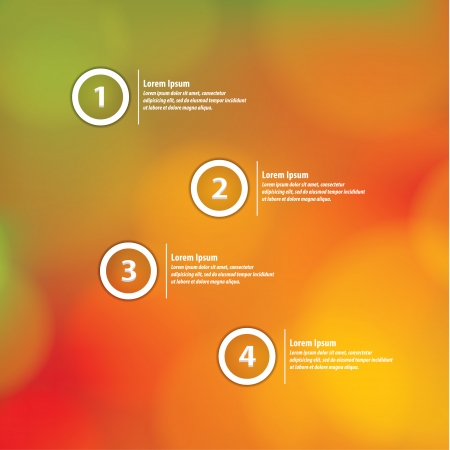 Minimalistic vector template with soft natural blurred background. Four choices, variants, levels. For your presentation, website or poster. Editable, sizable friendly.のイラスト素材