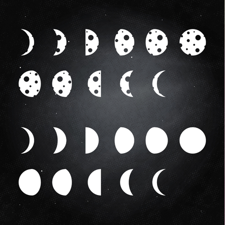 Hand illustrated moon phasesのイラスト素材