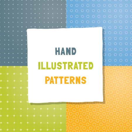 Collection of hand draw vector patterns. Seamless tiles, sketched by hand. Ready for website or print.のイラスト素材