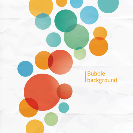 Vector template. Aquarell bubbles on crumbled paper.のイラスト素材