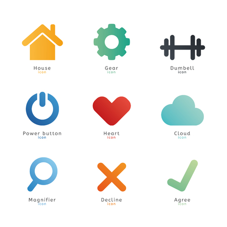 Colection of abstract blank symbols. Simple geometric shapes.のイラスト素材