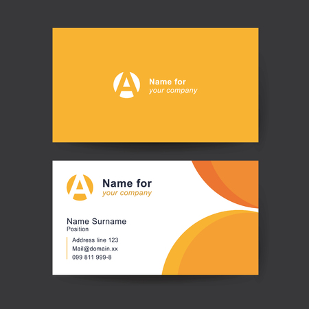 Vector business card template. Universal solid business card with place for your text.のイラスト素材