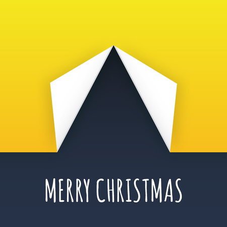Christmas illustration. Stylized xmas tree - folded corners of wrapping paper.のイラスト素材