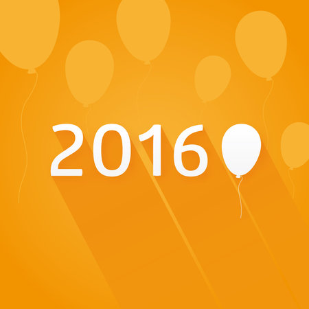 2016 flat design greeting card. template with place for your text.