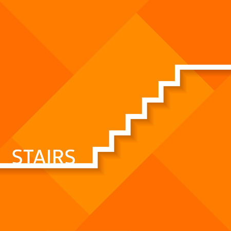 Outline metaphoric stairs on orange background.のイラスト素材