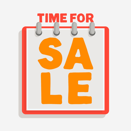 Calendar showing time for sale. Simple business illustration.のイラスト素材