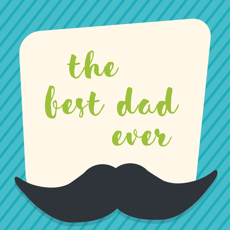 The best dad ever template. Simplified moustache on good old fashioned stripped background.のイラスト素材