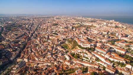 Panorama of Lisbon from the height Portugalの写真素材
