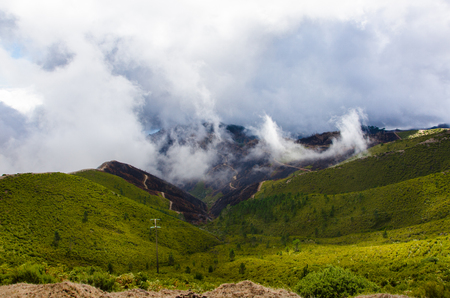 Panoramic view of the hills with burned forest. October 2016 Madeiraの写真素材