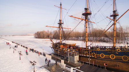Goto Predestinatsia God's Predestination the first Russian ship of the line and the first ship of this rate built in Russia - museum in Voronezhのeditorial素材