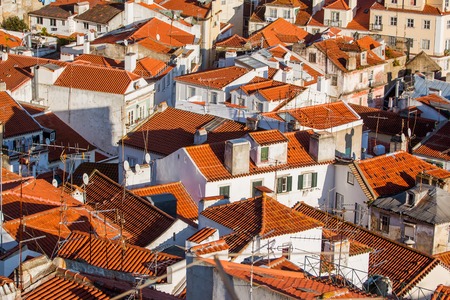 Roof of Alfama at early morning Lisbon Portugalの写真素材