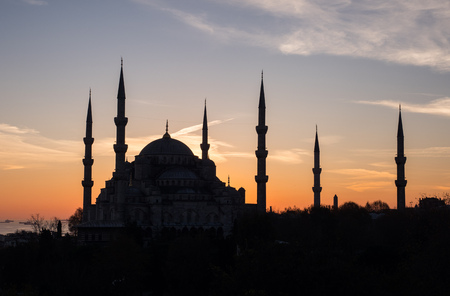 Blue mosque Sultan Ahmed in Istanbul Turkeyの写真素材