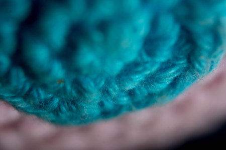 Macro shot of a knitted fabric. Knitted background.の写真素材