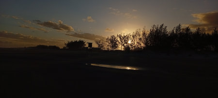 Sunset in the village.の写真素材