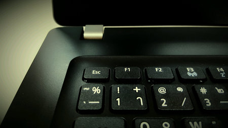 Keyboard of black laptop.