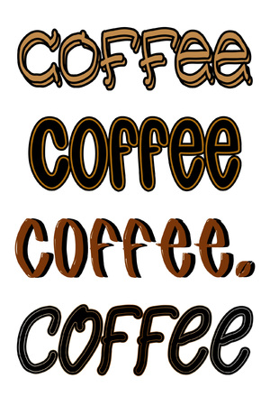COFFEE lettering words vector illustrationのイラスト素材