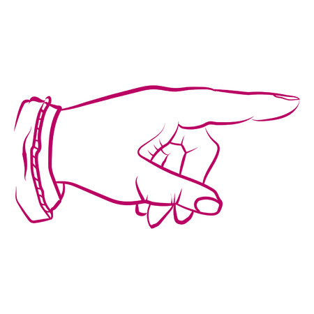 A purple hand pointer vector illustrationのイラスト素材