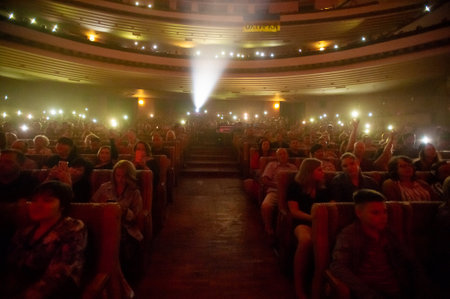 Kharkiv, Ukraine - May 21, 2019: Svyatoslav Vakarchuk with orchestraのeditorial素材