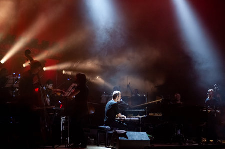 Kharkiv, Ukraine - May 21, 2019: Svyatoslav Vakarchuk with orchestraのeditorial素材