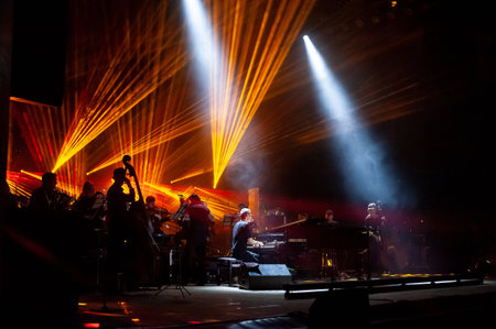 Kharkiv, Ukraine - May 21, 2019: Svyatoslav Vakarchuk with orchestra
