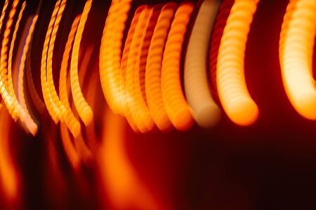 The orange and yellow blurred citylightsの写真素材