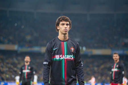 Kyiv, Ukraine - October 14, 2019: Joao Felix before the match of qualifying EUROのeditorial素材