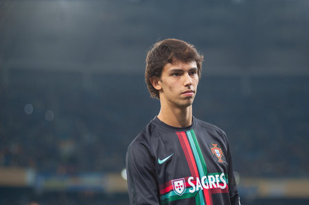 Kyiv, Ukraine - October 14, 2019: Joao Felix before the match of qualifying EUROのeditorial素材