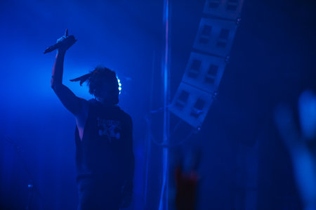 Istanbul, Turkey - August 14, 2019: Jurgen Klopp coach (manager) of Liverpool FC celebrating in the UEFA Super Cup.のeditorial素材