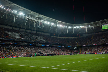 ISTANBUL, TURKEY - AUGUST 14, 2019: Vodafone Arena during the football match of the UEFA Super Cup Liverpool - Chelseaのeditorial素材