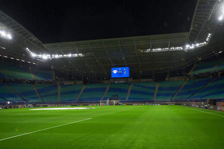 Leipzig, Germany - March 20, 2020: Leipzig Arena during the match UEFA Champions League Leipzig vs Tottenhamのeditorial素材