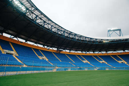Football stadium. Empty seats.の写真素材