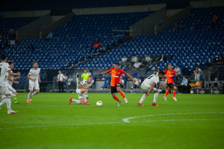 Gelsenkirchen, Germany - August 11, 2020: Alan Patrick during the action in the football match of League Europa Shakhtar vs Basel. Public events are allowed. Europe sport during CV pandemic.のeditorial素材