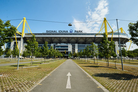 DORTMUND, GERMANY - 12 AUGUST 2020: Signal Iduna Park. Football stadium of Borussia Dortmund