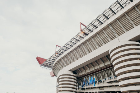 Milan, Italy - October 01, 2019: The Stadio Giuseppe Meazza or Stadium San Siro before match UEFA...