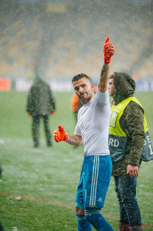 KIEV, UKRAINE - December 12, 2018: Anthony Lopes celebrate during the UEFA Champions League match...