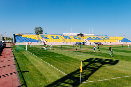 Kharkiv, Ukraine - September 13, 2020: Football match of Women Professional league of Ukraine Zhitlobud-2 - Karpatyのeditorial素材