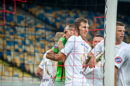 KYIV, UKRAINE - 21 AUGUST 2020: Evgenii Volynec football player in action during the football match of UPL Shakhtarのeditorial素材